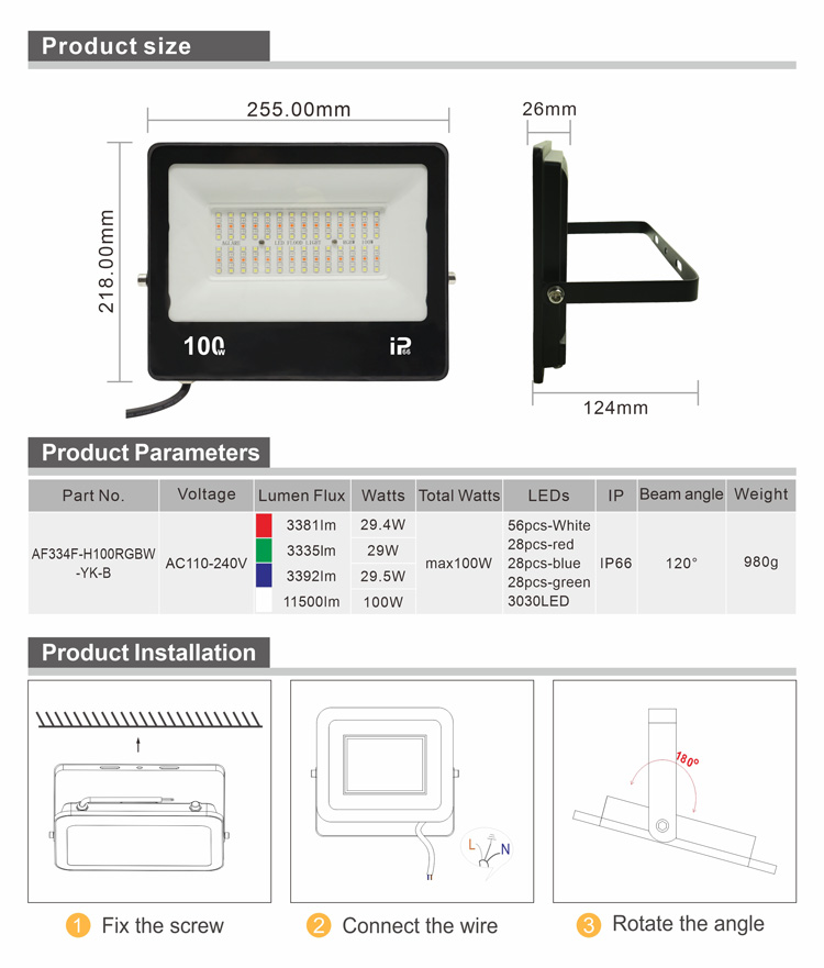 rgbw flood light