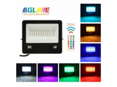 RGB Color - 50W Ultra Thin Led Flood Light RGBW LED Landscape Spotlight