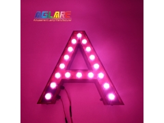 2.1-5W Programmable RGB - Factory Custom Metal Letters With Light Bulbs Sign Board for amusement park carnival outdoor commercial advertising