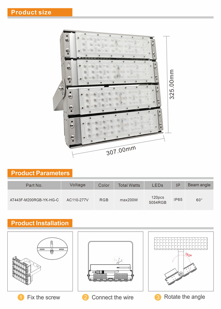 led rgb flood light with remote