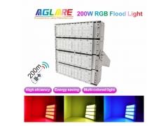 RGB Color - 200W IR Remote RGB LED Flood Lights Grey