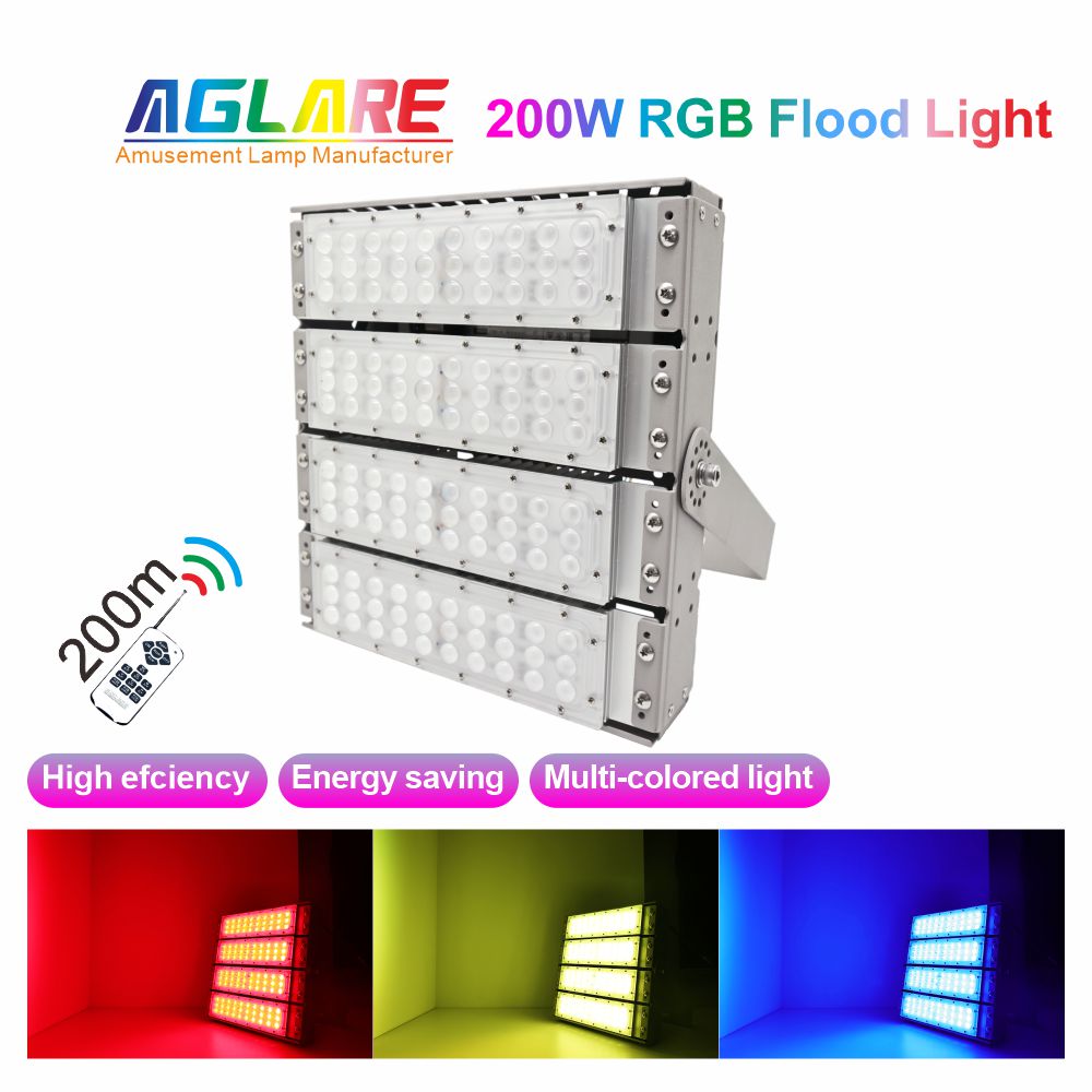 200W IR Remote RGB LED Flood Lights Grey